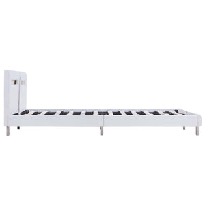 vidaXL Cadre de lit avec LED Blanc Similicuir 180×200 cm