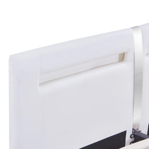 vidaXL Cadre de lit avec LED Blanc Similicuir 180×200 cm