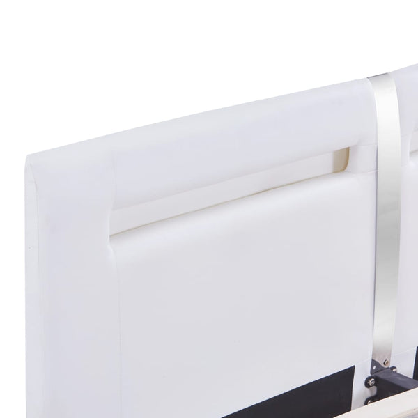 vidaXL Cadre de lit avec LED Blanc Similicuir 180×200 cm