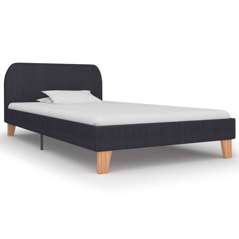 vidaXL Cadre de lit Gris foncé Tissu 90x200 cm