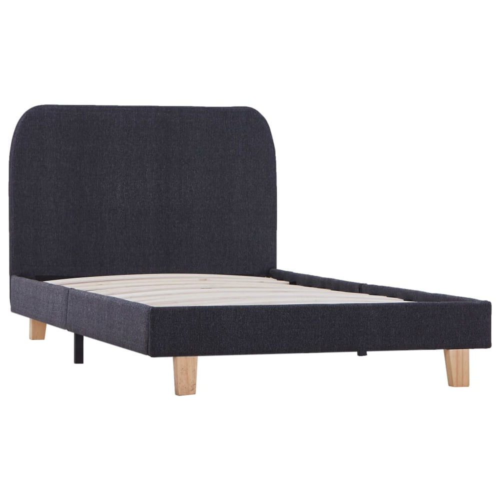 vidaXL Cadre de lit Gris foncé Tissu 90x200 cm