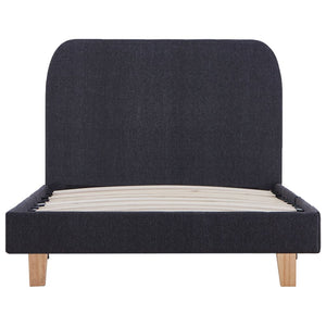 vidaXL Cadre de lit Gris foncé Tissu 90x200 cm