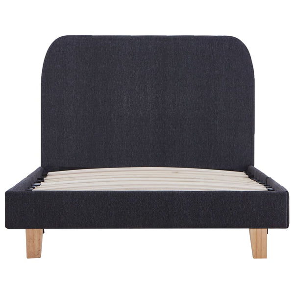 vidaXL Cadre de lit Gris foncé Tissu 90x200 cm
