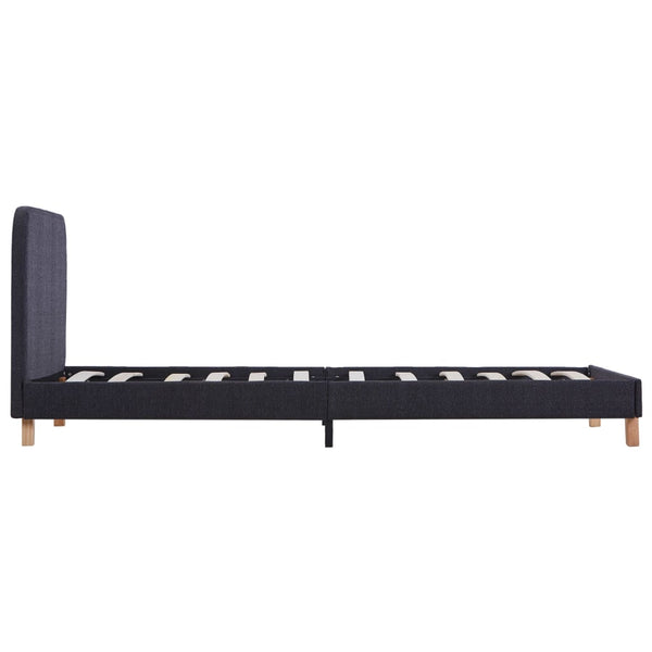 vidaXL Cadre de lit Gris foncé Tissu 90x200 cm