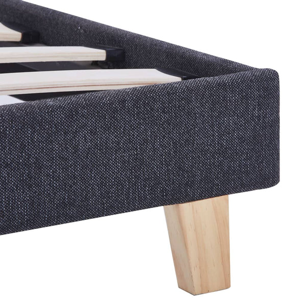 vidaXL Cadre de lit Gris foncé Tissu 90x200 cm