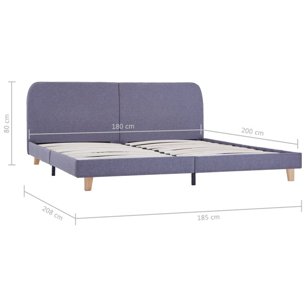 vidaXL Cadre de lit gris clair tissu 180x200 cm