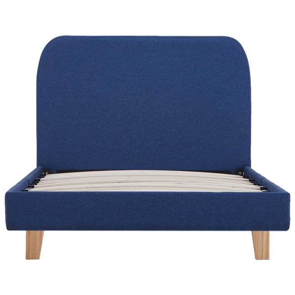 vidaXL Cadre de lit Bleu Tissu 90x200 cm
