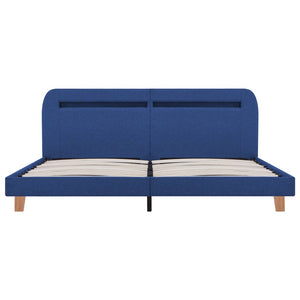 Bettgestell mit LED Blau Stoff 180x200 cm
