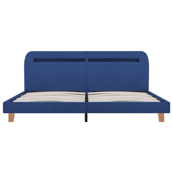 Bettgestell mit LED Blau Stoff 180x200 cm