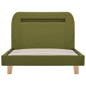 vidaXL Cadre de lit avec LED Vert Tissu 90x200 cm