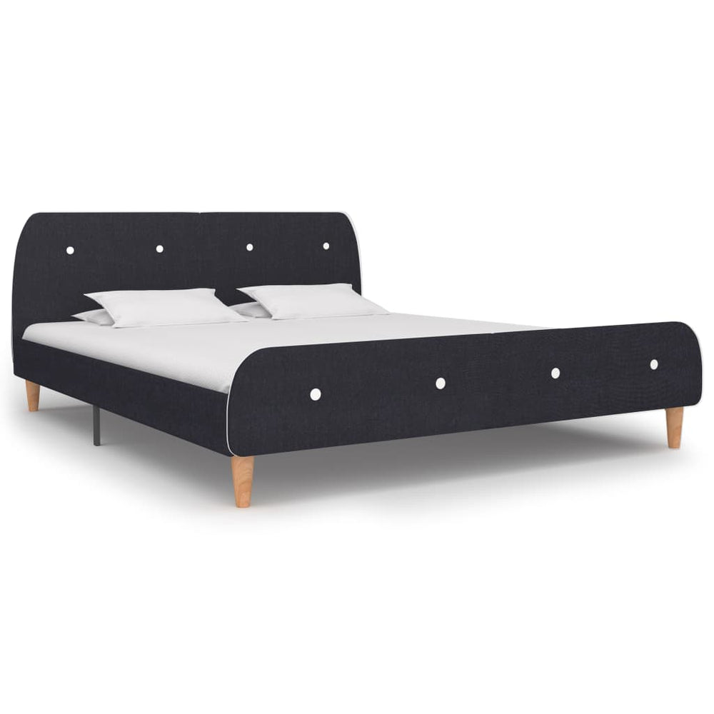 vidaXL Cadre de lit Gris foncé Tissu 160 x 200 cm