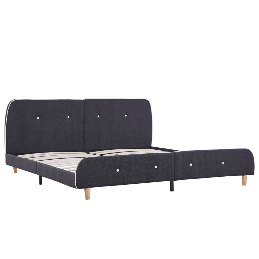 vidaXL Cadre de lit Gris foncé Tissu 160 x 200 cm
