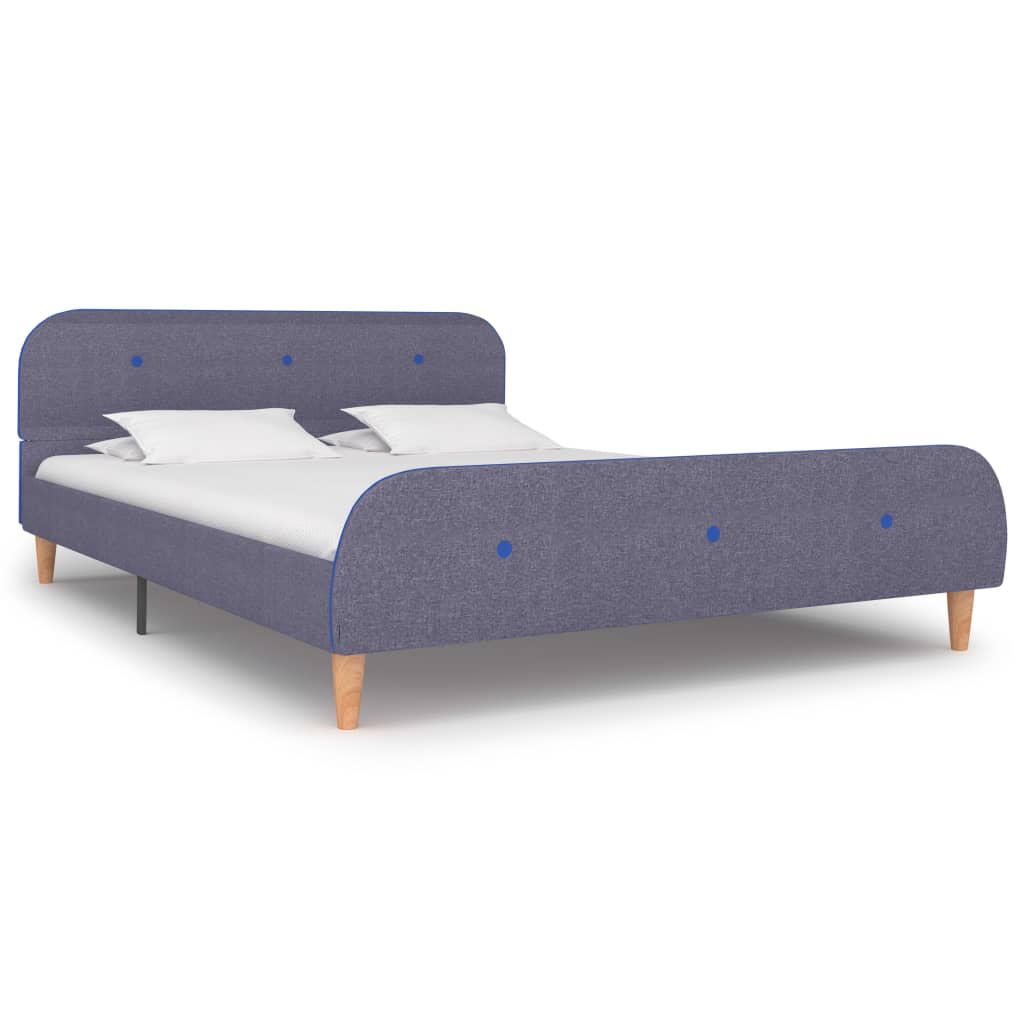 vidaXL Cadre de lit Gris clair Tissu 140x200 cm
