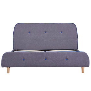 vidaXL Cadre de lit Gris clair Tissu 140x200 cm