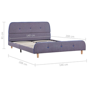 vidaXL Cadre de lit Gris clair Tissu 140x200 cm
