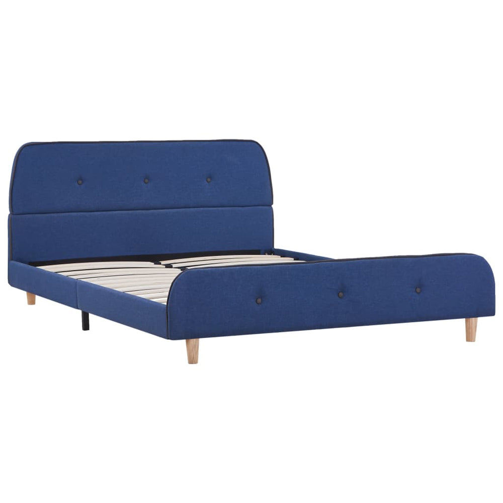vidaXL Cadre de lit en tissu bleu 140 x 200 cm