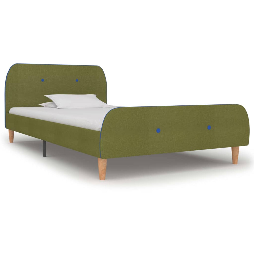 vidaXL Cadre de lit Vert Tissu 90x200 cm