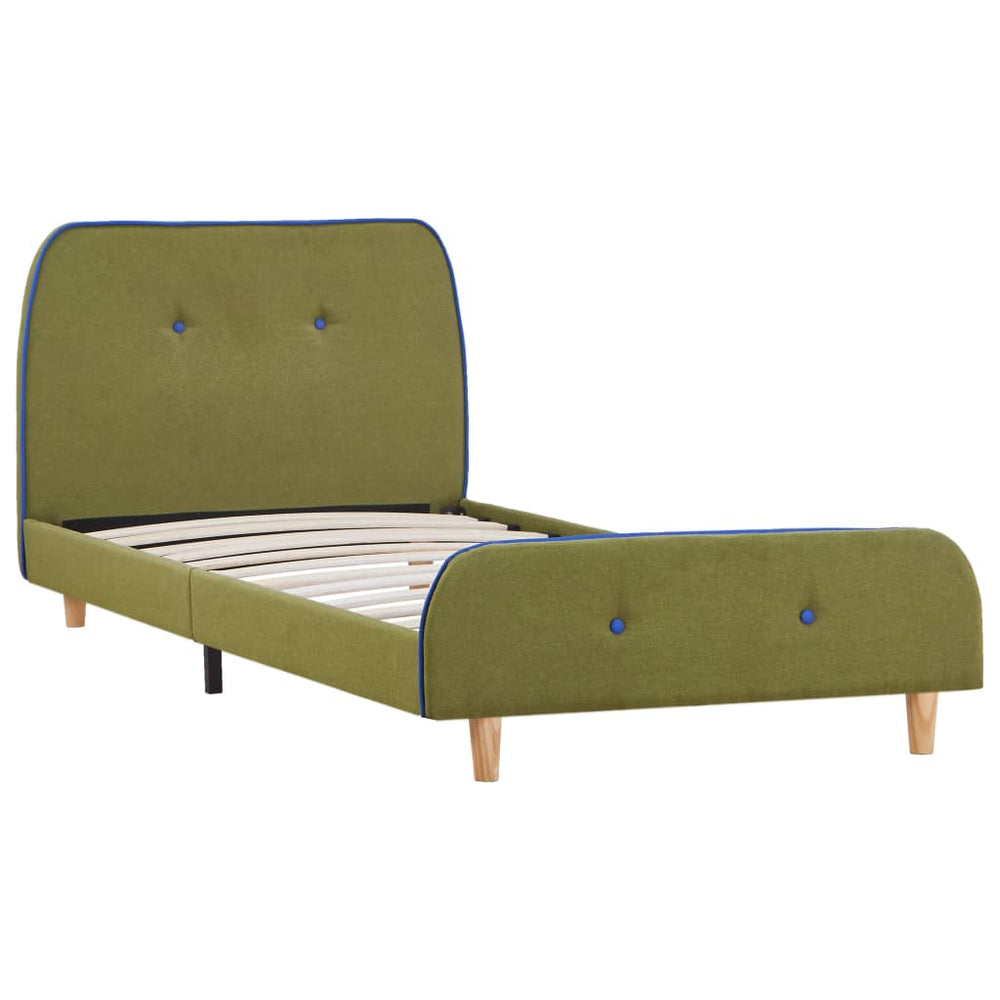 vidaXL Cadre de lit Vert Tissu 90x200 cm