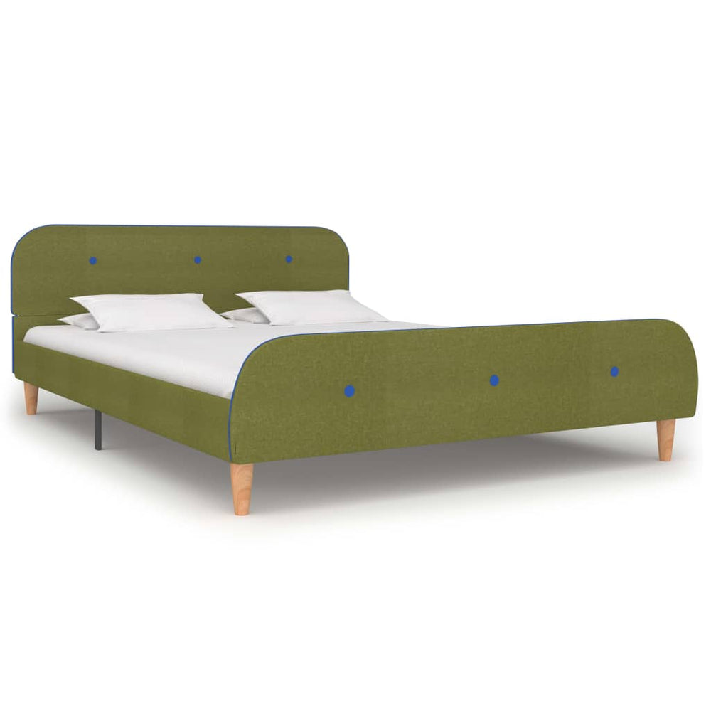 vidaXL Cadre de lit Vert Tissu 140x200 cm