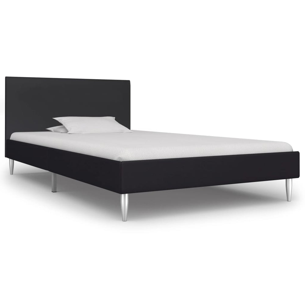 vidaXL Cadre de lit en tissu noir 90 x 200 cm
