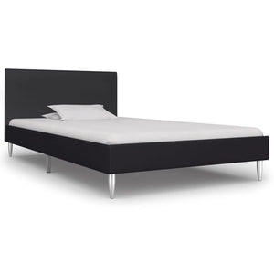vidaXL Cadre de lit en tissu noir 90 x 200 cm