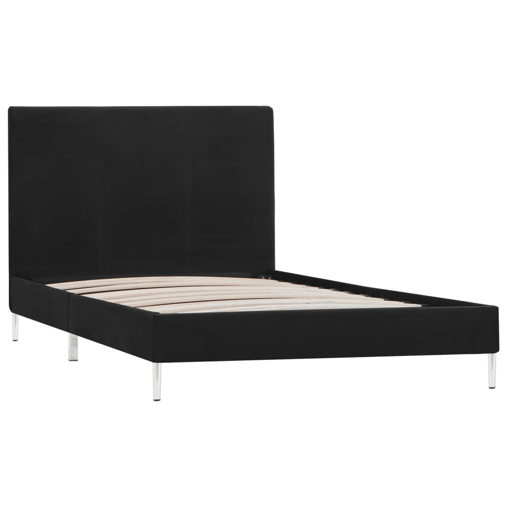 vidaXL Cadre de lit en tissu noir 90 x 200 cm