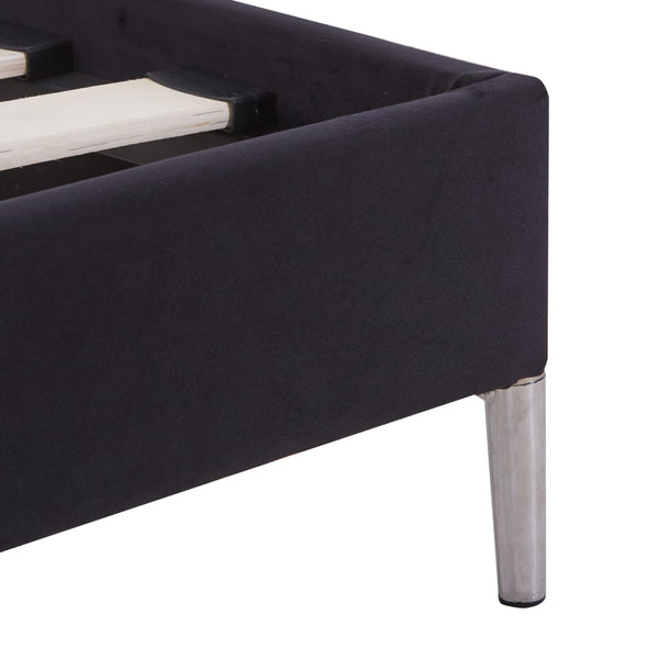 vidaXL Cadre de lit en tissu noir 90 x 200 cm