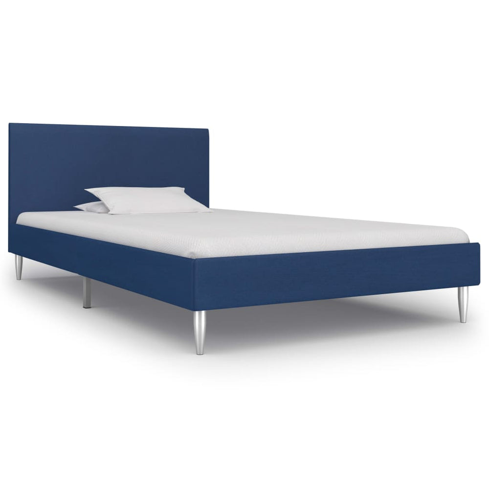 vidaXL Cadre de lit bleu tissu 90x200 cm