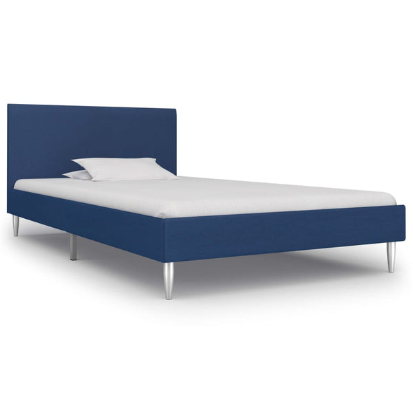 vidaXL Bed Frame Blue Fabric 90x200 cm