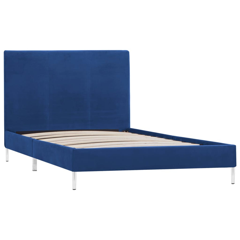 vidaXL Cadre de lit bleu tissu 90x200 cm