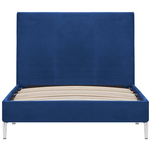 Bettgestell Blau Stoff 90×200 cm