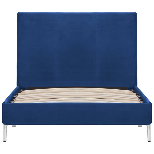 Bettgestell Blau Stoff 90×200 cm