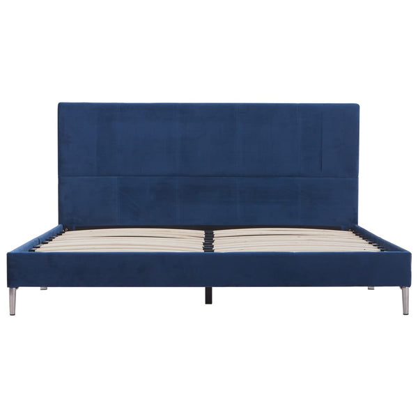 vidaXL Cadre de lit bleu tissu 160 x 200 cm