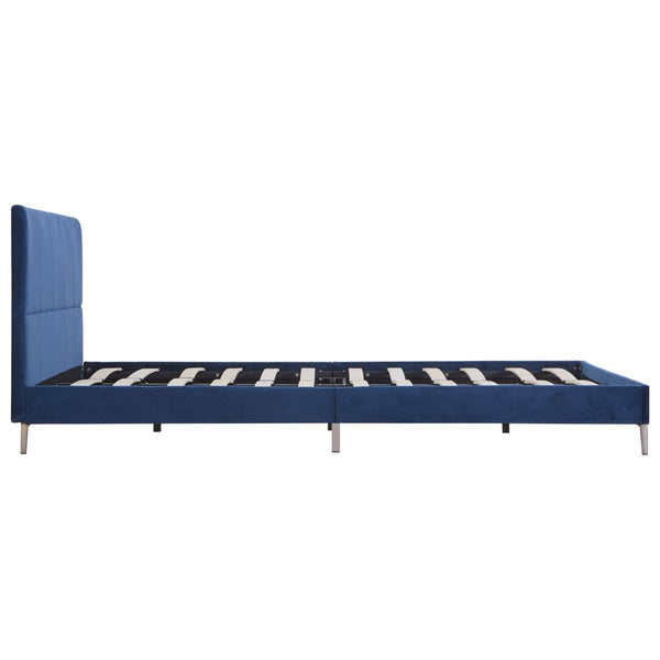 vidaXL Cadre de lit bleu tissu 160 x 200 cm