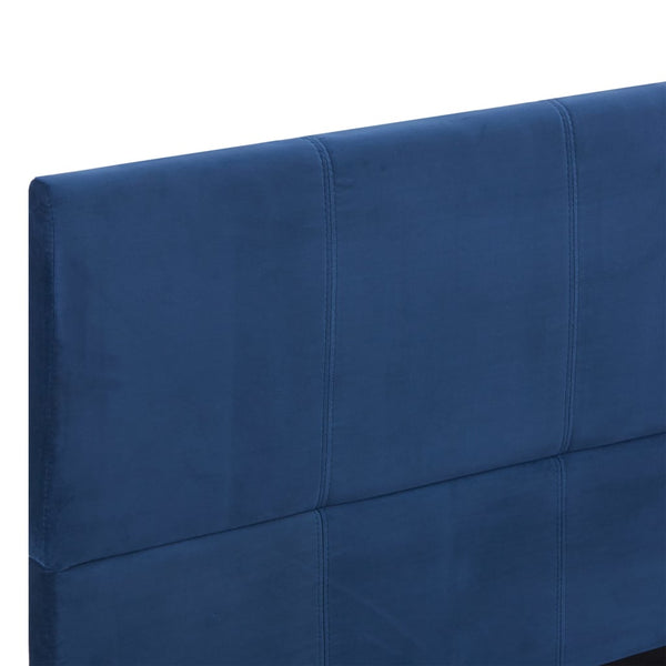 vidaXL Cadre de lit bleu tissu 160 x 200 cm