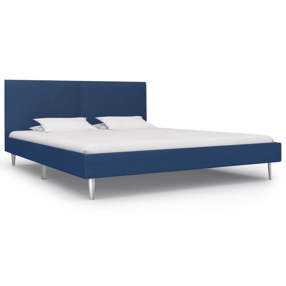 vidaXL Cadre de lit bleu tissu 180 x 200 cm