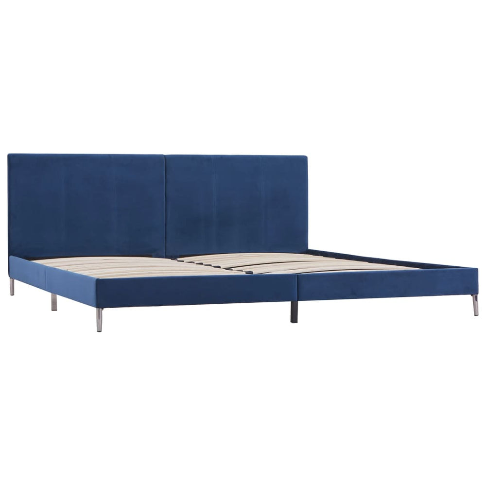 vidaXL Cadre de lit bleu tissu 180 x 200 cm