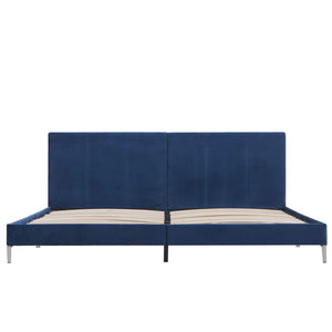 vidaXL Cadre de lit bleu tissu 180 x 200 cm