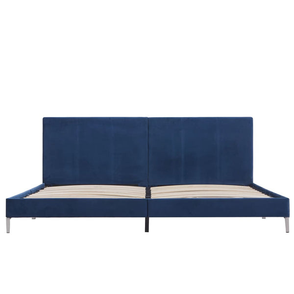 vidaXL Cadre de lit bleu tissu 180 x 200 cm
