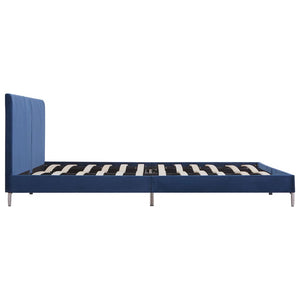 vidaXL Cadre de lit bleu tissu 180 x 200 cm