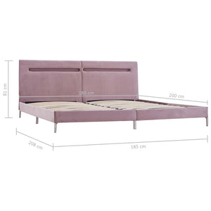 vidaXL Cadre de lit avec LED Tissu rose 180 x 200 cm
