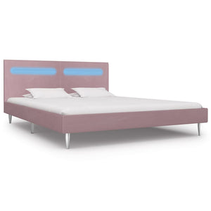 vidaXL Cadre de lit avec LED Tissu rose 180 x 200 cm