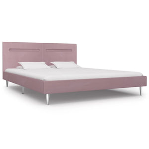 vidaXL Cadre de lit avec LED Tissu rose 180 x 200 cm