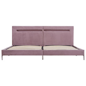 vidaXL Cadre de lit avec LED Tissu rose 180 x 200 cm