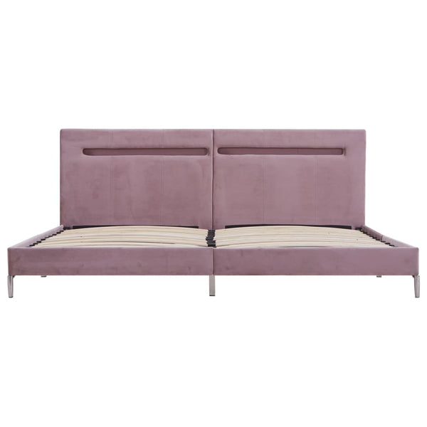 vidaXL Cadre de lit avec LED Tissu rose 180 x 200 cm