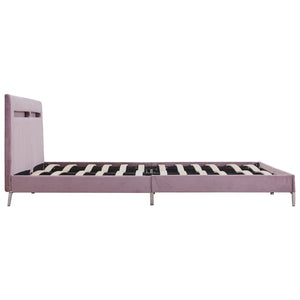 vidaXL Cadre de lit avec LED Tissu rose 180 x 200 cm
