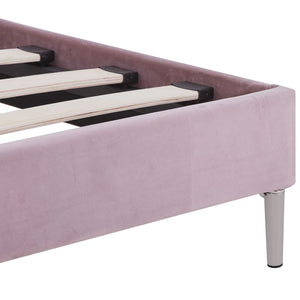 vidaXL Cadre de lit avec LED Tissu rose 180 x 200 cm