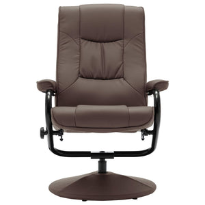 TV-Sessel mit Fußhocker Braun Kunstleder