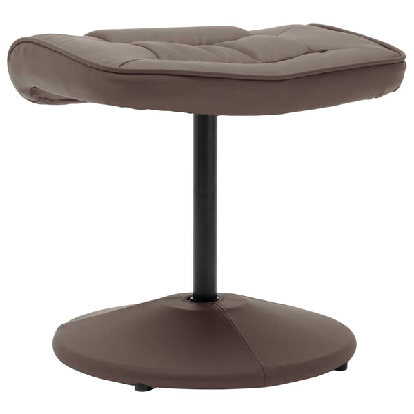 Fauteuil TV et repose-pieds vidaXL en similicuir marron