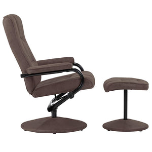 TV-Sessel mit Fußhocker Braun Wildleder-Optik